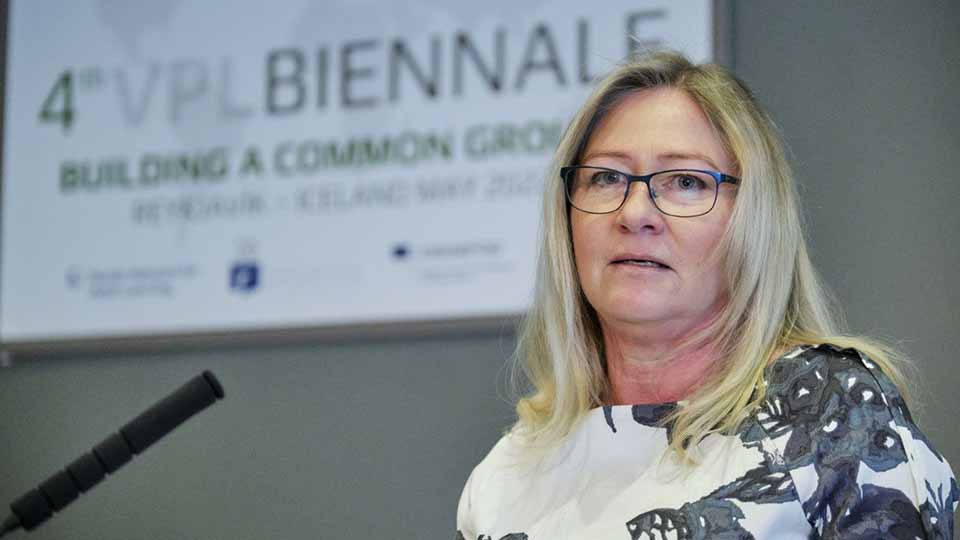 Antra Carlsen, NVLs hovedkoordinator. VPL Biennale-konference