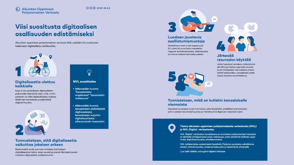 5 suositusta digitaaliseen osallisuuteen (Suomi)