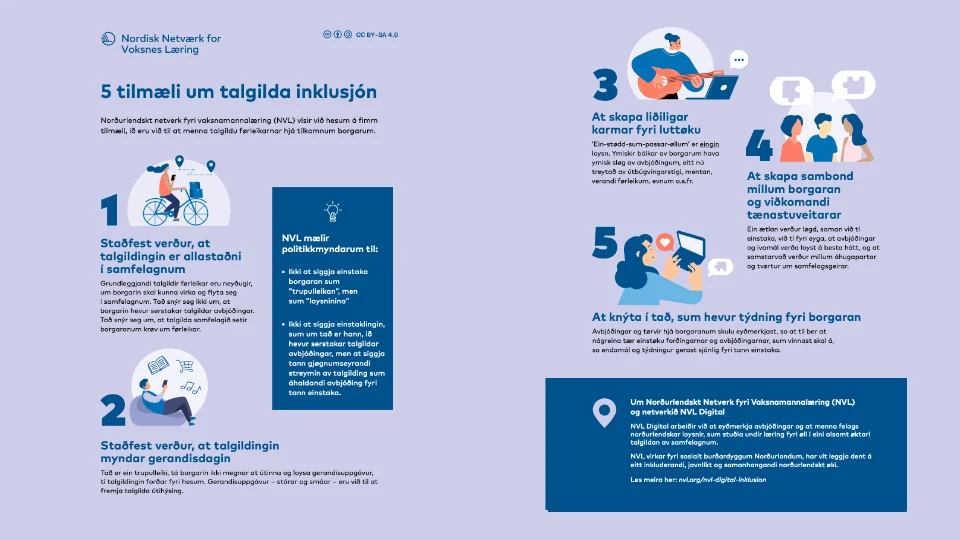 Fimm tilmæli um talgilda inklusjón