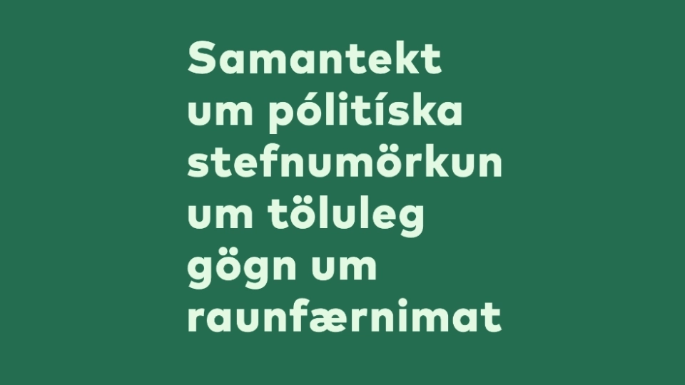 Samantekt um pólitíska stefnumörkun um töluleg gögn um raunfærnimat