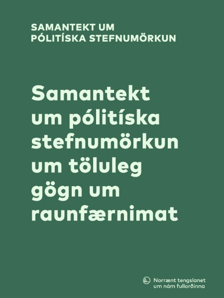 Samantekt um pólitíska stefnumörkun um töluleg gögn um raunfærnimat