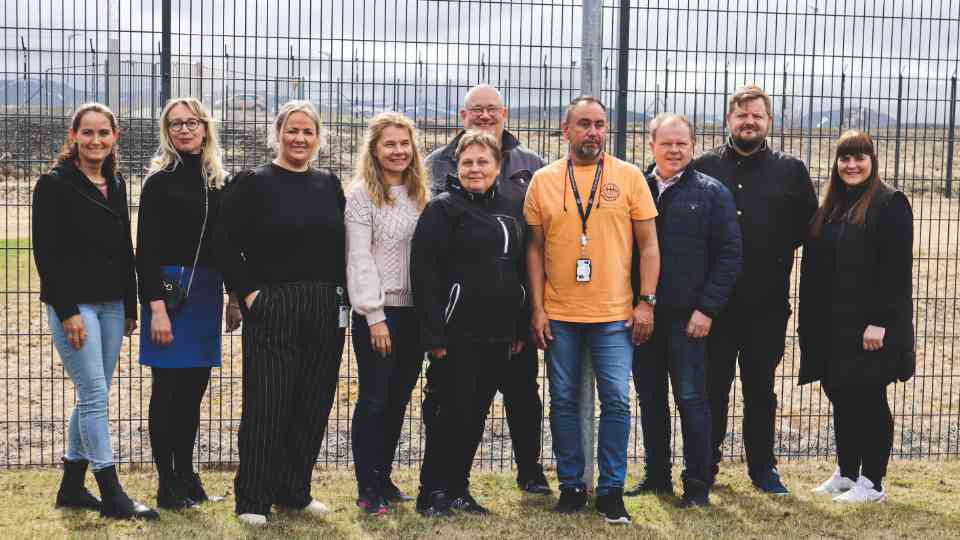 Arbeidsgruppen besøker fengselet i Reykjavik: Fra venstre: Heidi Carstensen, Satu Rahkila, Auður Guðmundsdóttir, Renja Kirsi, Susann Lindahl-Holmberg, Svante Hellman, Stefan Müller, Oddvar Haaland, Rory Volsted Willis Rick og Bryndís Jónsdóttir.