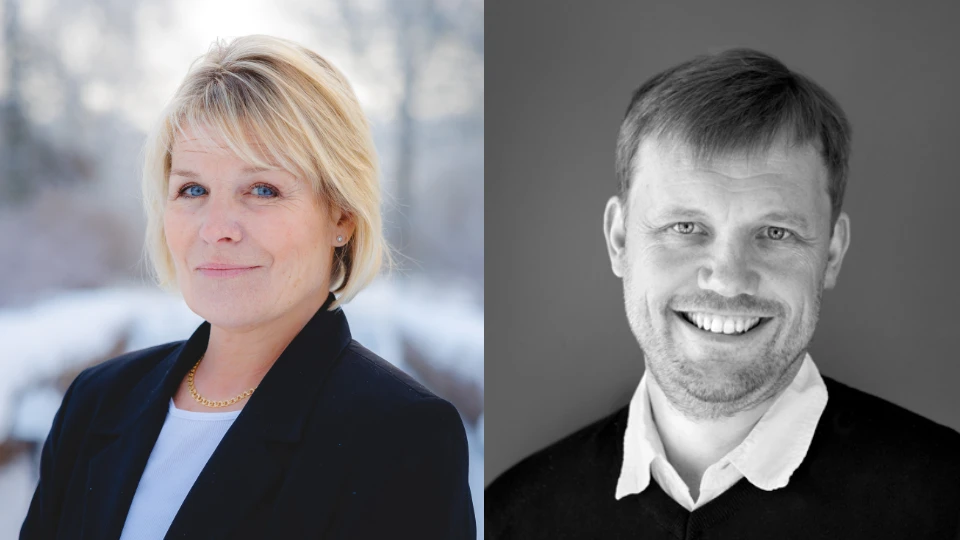 Medelålders kvinna och man